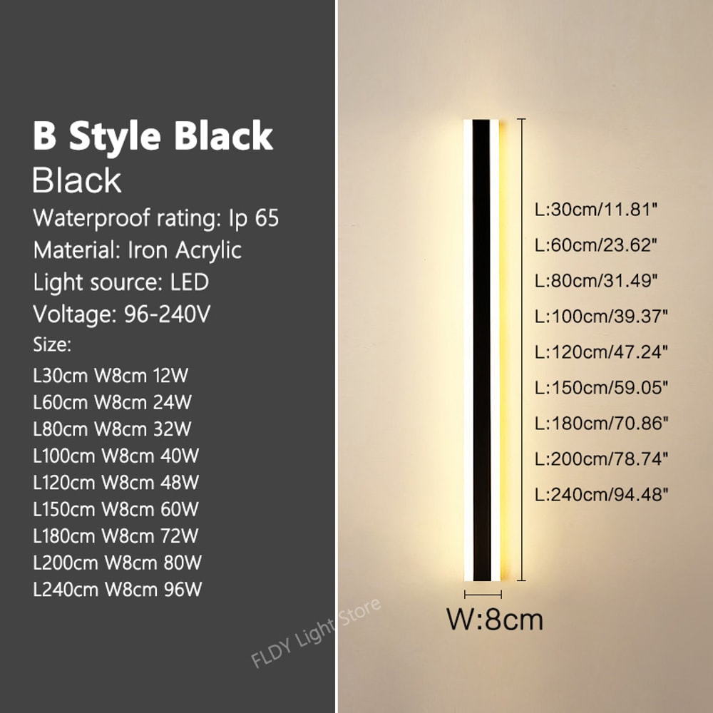 Minimalist Wall Lamps Line Light Long Strip Outdoor Garden Wall Lamp For Villa Background Decoratio 1