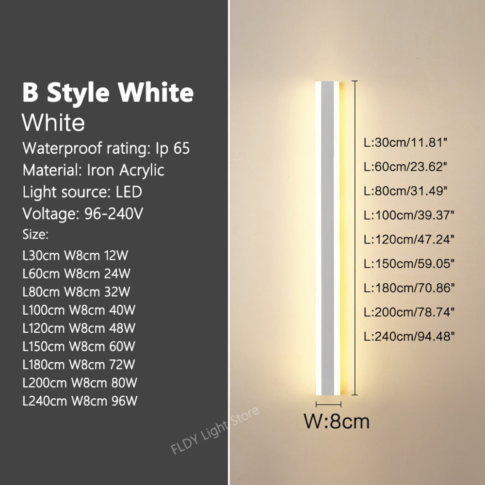 Minimalist Wall Lamps Line Light Long Strip Outdoor Garden Wall Lamp For Villa Background Decoratio 3