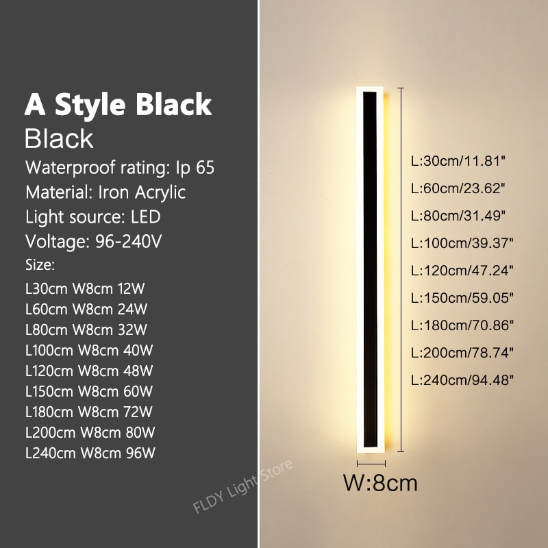 Minimalist Wall Lamps Line Light Long Strip Outdoor Garden Wall Lamp For Villa Background Decoratio 6