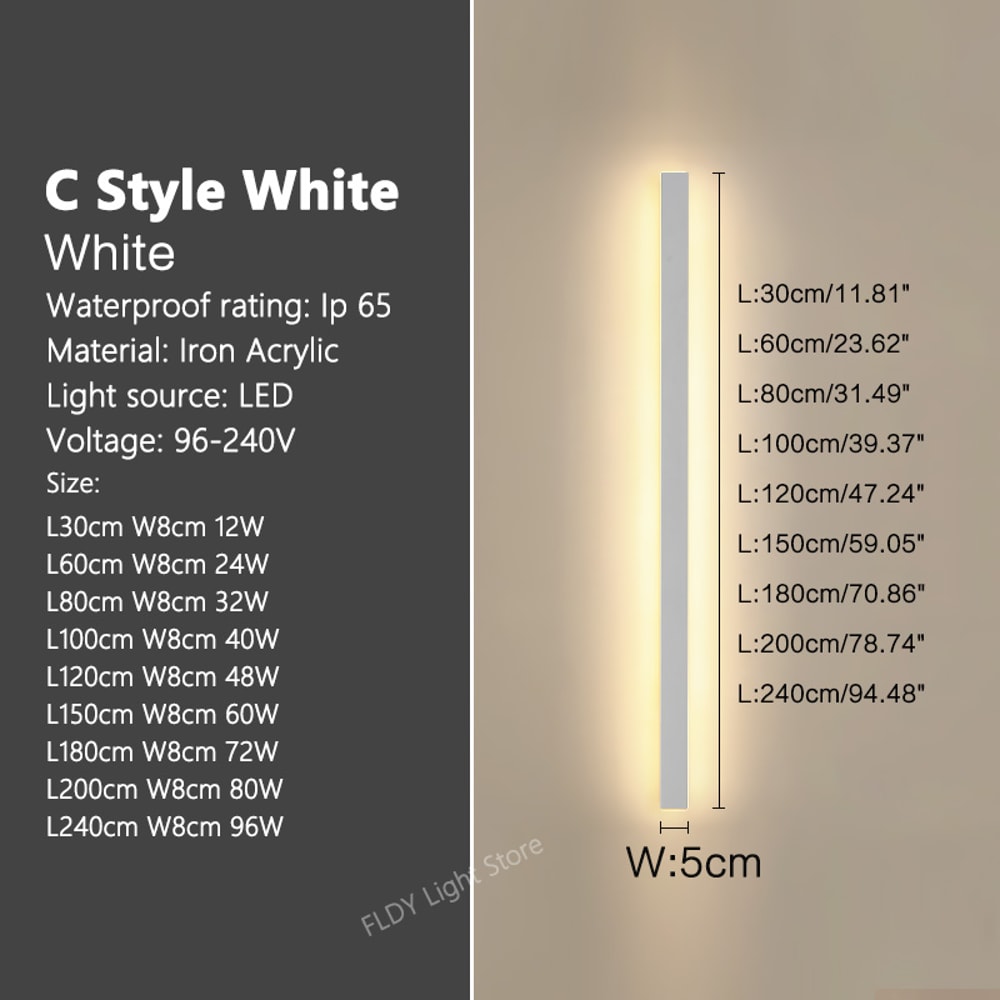 Minimalist Wall Lamps Line Light Long Strip Outdoor Garden Wall Lamp For Villa Background Decoratio 5