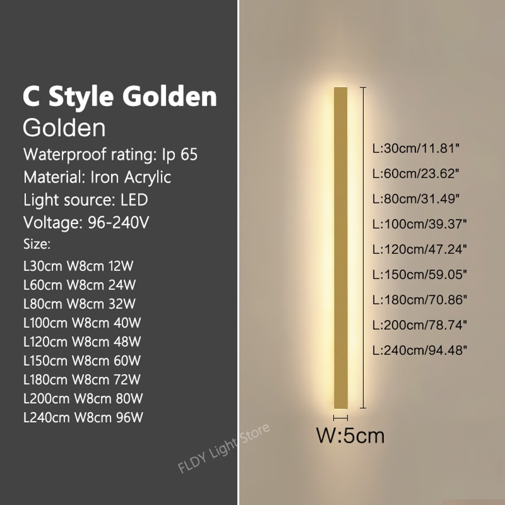 Minimalist Wall Lamps Line Light Long Strip Outdoor Garden Wall Lamp For Villa Background Decoratio 7