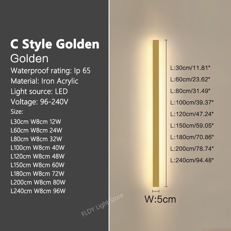 Minimalist Wall Lamps Line Light Long Strip Outdoor Garden Wall Lamp For Villa Background Decoratio 7