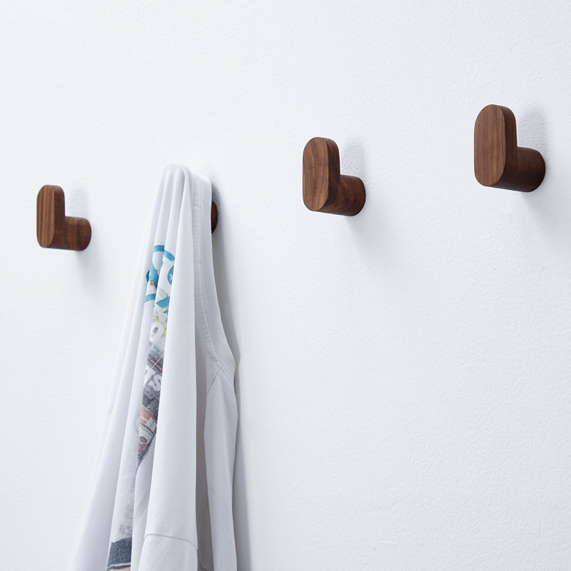 Wall Mounted Coat Hook Hanger, New Natural Wood Clothes Holder, Decorative Key Rack, Hat Scarf Handbag Storage