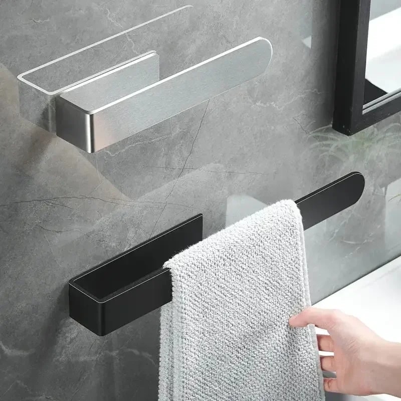 Bathroom Towel Rack Nonpunched Selfadhesive Towel Rack Kitchen Hand Towel Rack Household Organizer 0