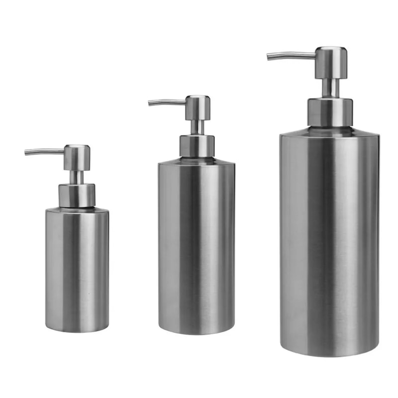 Stainless Steel Liquid Soap Dispenser Bottle Silver Rose Gold Lotion Pump For Hand Soap 5