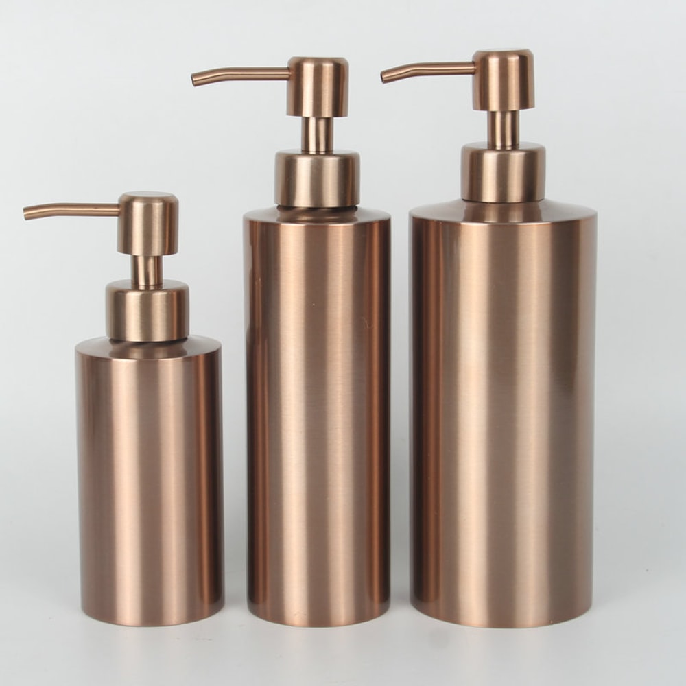 Stainless Steel Liquid Soap Dispenser Bottle Silver Rose Gold Lotion Pump For Hand Soap 7