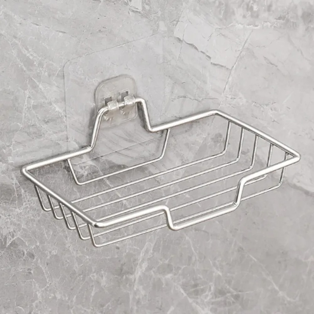 Wall Mounted Stainless Steel Soap Holder No Drill Bathroom Hanger Holds 2 Soaps Perfect Gift For Ha 6