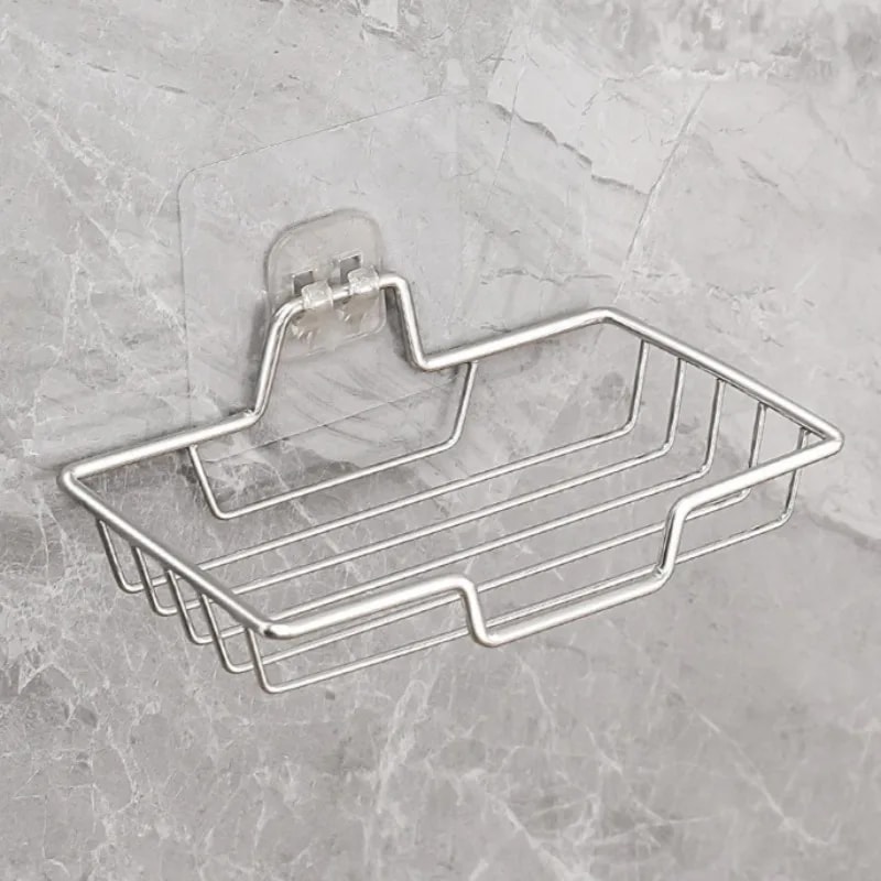 Wall Mounted Stainless Steel Soap Holder No Drill Bathroom Hanger Holds 2 Soaps Perfect Gift For Ha 6