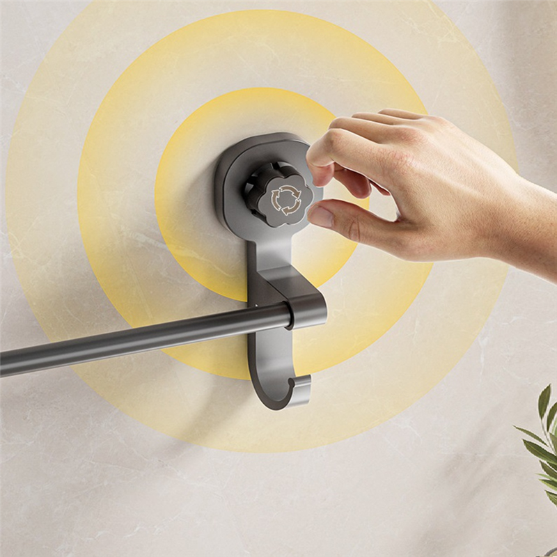 Punching-Free Bathroom Towel Rack, Wall-Hung Suction Cup Towel Rack, Telescopic Towel Bar Hook for Easy Installation