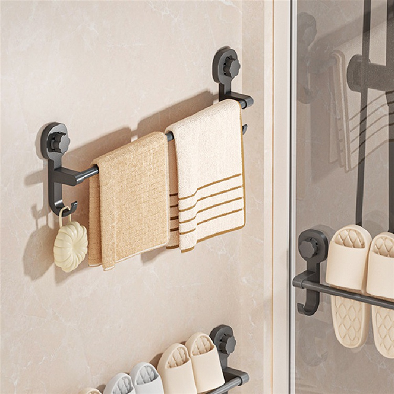 Punching-Free Bathroom Towel Rack, Wall-Hung Suction Cup Towel Rack, Telescopic Towel Bar Hook for Easy Installation