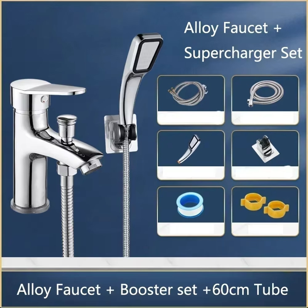 Single Hole Basin Faucet With Shower Accessories Multifunctional Bathroom Shower Faucet Home Washba 7