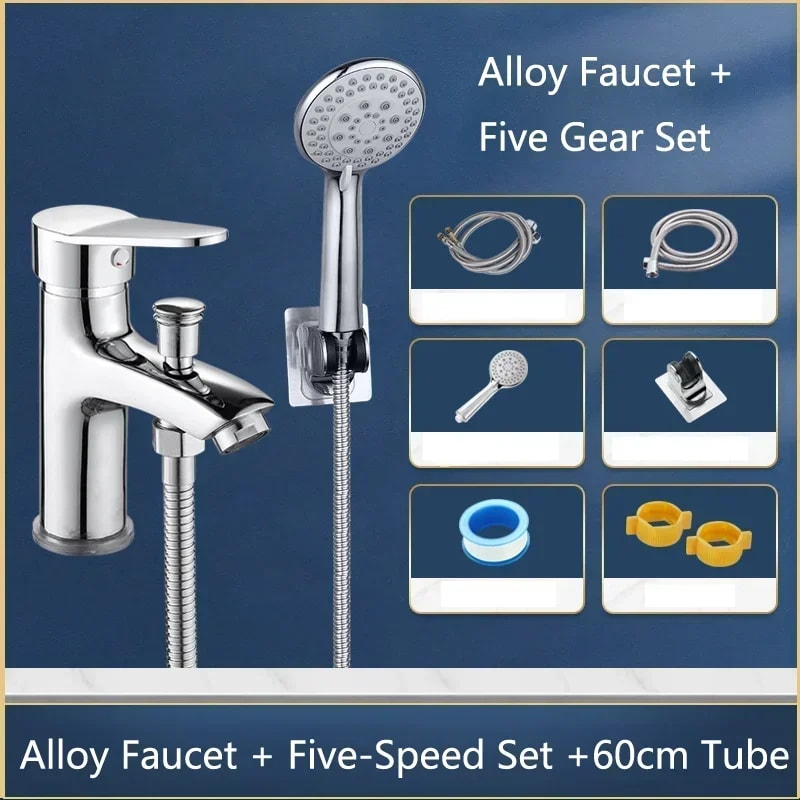 Single Hole Basin Faucet With Shower Accessories Multifunctional Bathroom Shower Faucet Home Washba 2