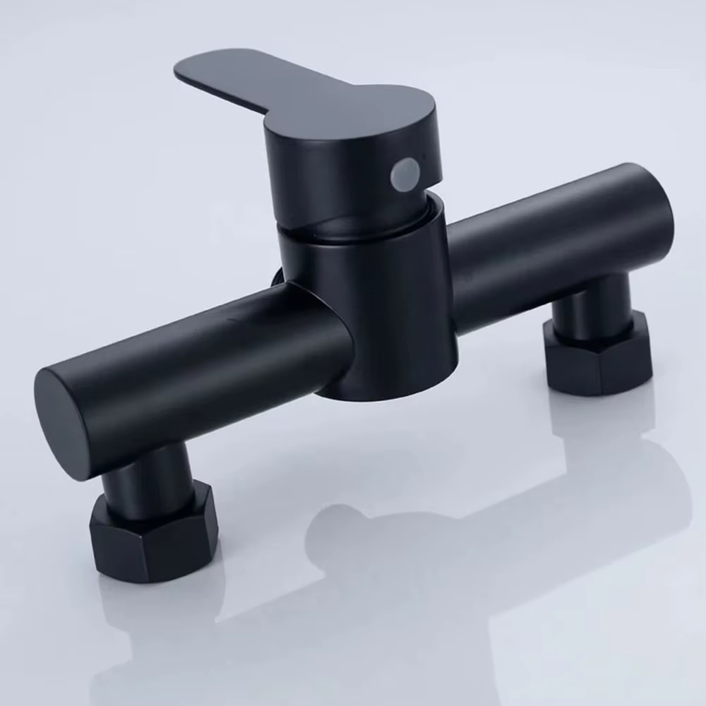 Stainless Steel Wall Mounted Triple Tub Faucet Hot And Cold Water Mixing Valve For Bathroom 2