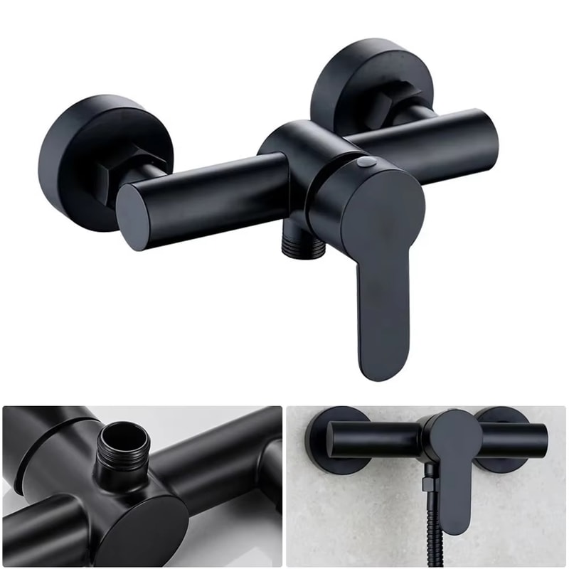 Stainless Steel Wall Mounted Triple Tub Faucet Hot And Cold Water Mixing Valve For Bathroom 3