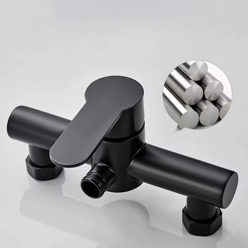Stainless Steel Wall Mounted Triple Tub Faucet Hot And Cold Water Mixing Valve For Bathroom 4
