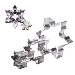 3pcs 3D Christmas Snowflake Cookie Cutter Stainless Steel
