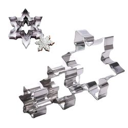 3pcs 3d christmas snowflake cookie cutter stainless steel