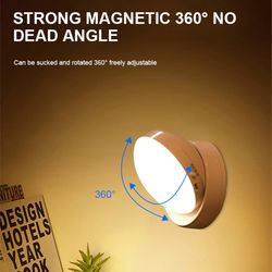 360 rotated pir led night light, rechargeable wireless cabinet lamp