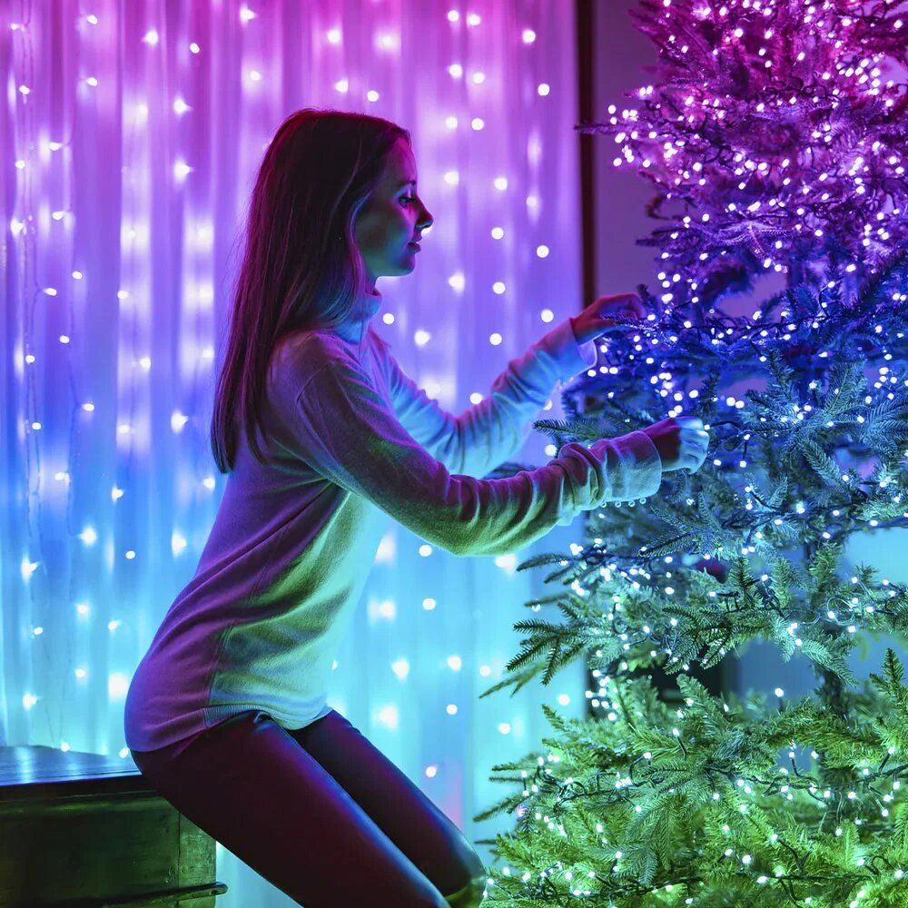 USB Smart Curtain Lights DIY LED String Lights with Music Sync