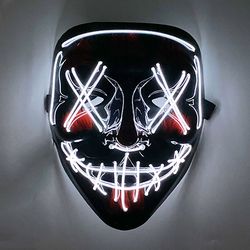 glowing led mask with neon light wireless festival costume supplies for halloween & carnival