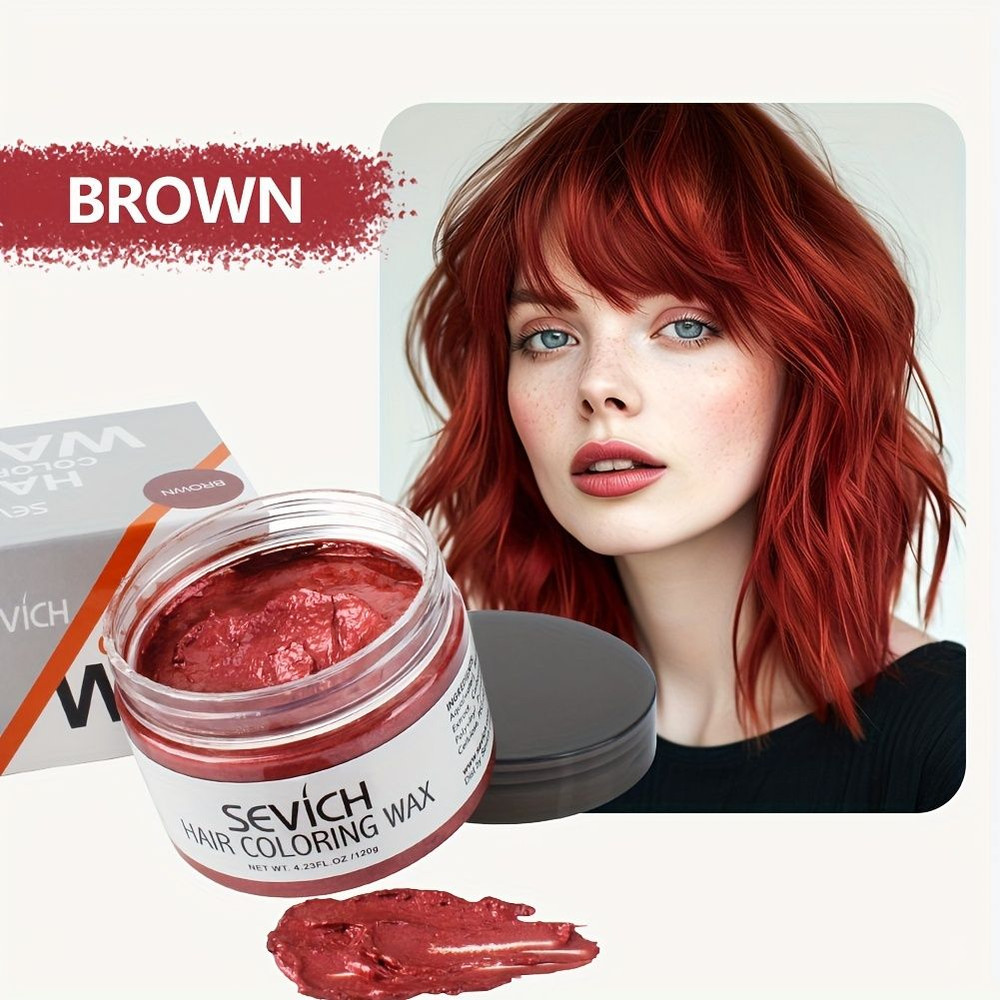Temporary Hair Color Wax Easy to Wash DIY Hair Dye for Beards Eyebrows Styling Dyed Mud