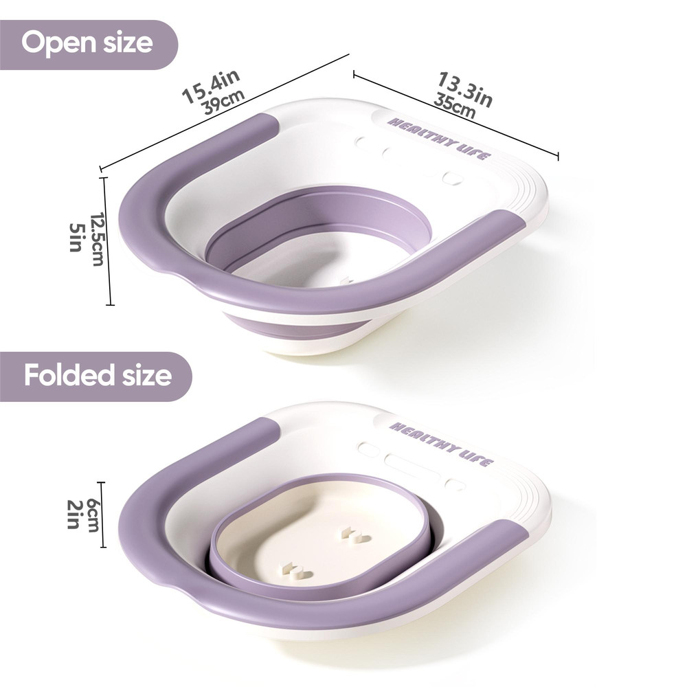 Pregnant Women Sitz Bath Tub Folding Toilet Basin for Postpartum Care Hemorrhoid Relief 12