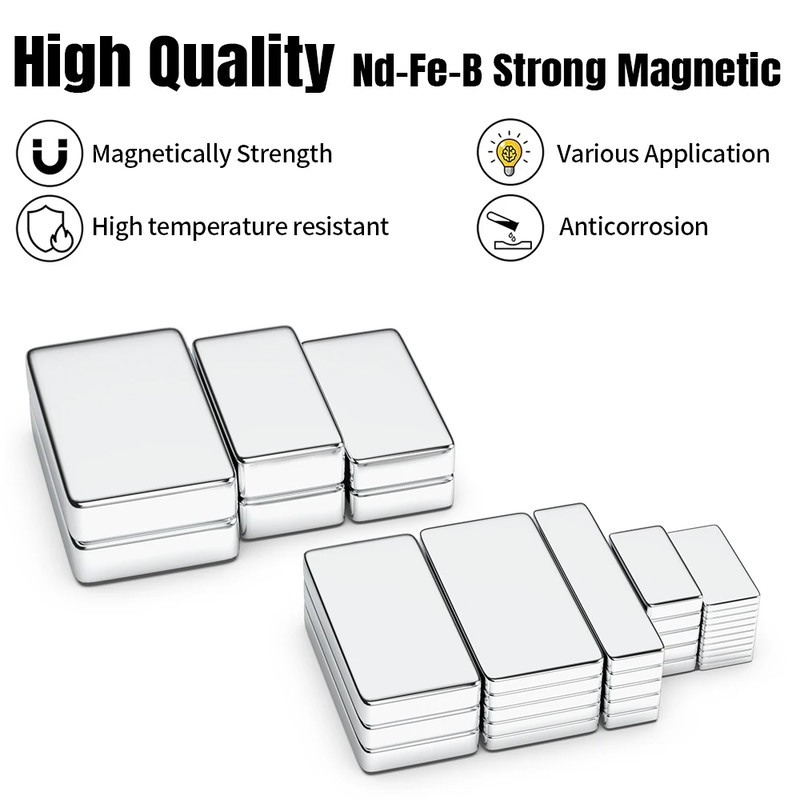 Powerful Square Neodymium Magnets, High-Strength Refrigerator Stickers & DIY Magnets