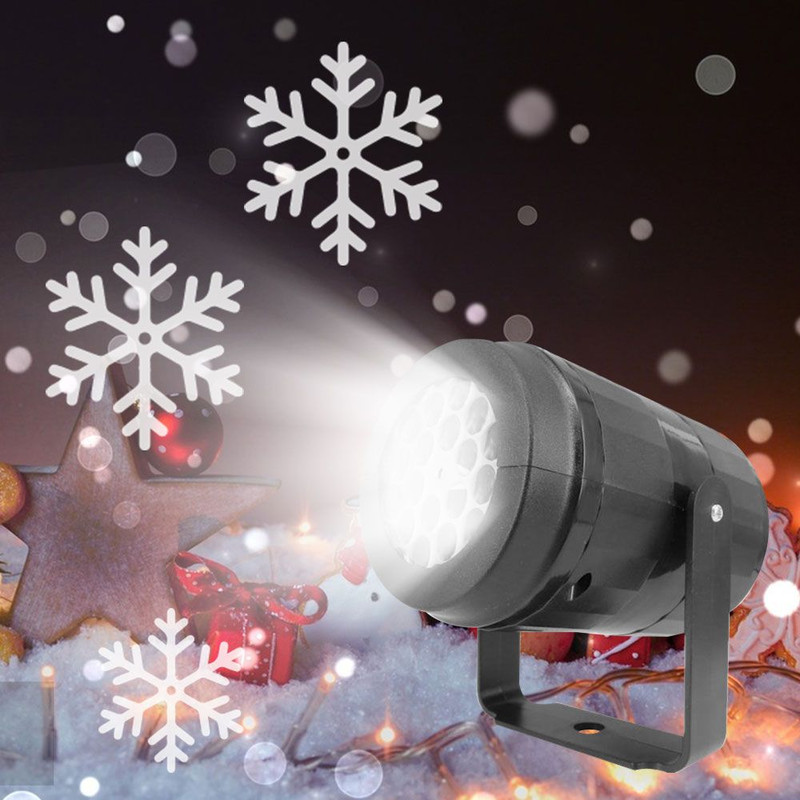 Christmas Laser Projector Light with Snowflake Effects Waterproof Rotating LED Stage Lights for Fe