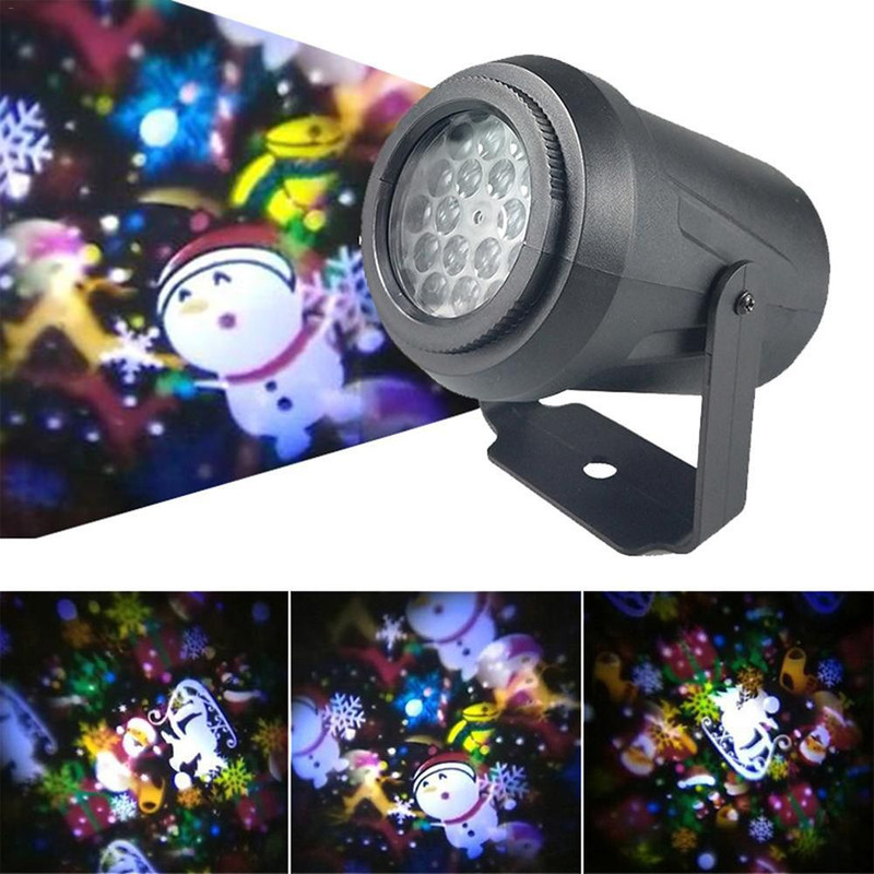 Christmas Laser Projector Light with Snowflake Effects Waterproof Rotating LED Stage Lights for Fe