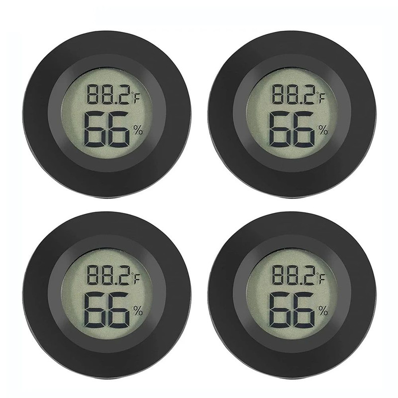 Mini Hygrometer Thermometer Round Digital LCD Monitor For Indoor Room Fahrenheit Celsius Humidity 5