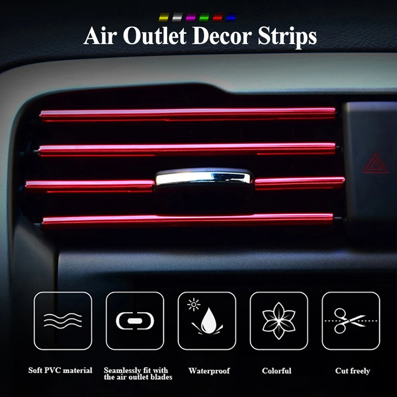 UShape Car Air Conditioner Outlet Decorative Trim Stylish Moulding Corner Protector for Auto Sty