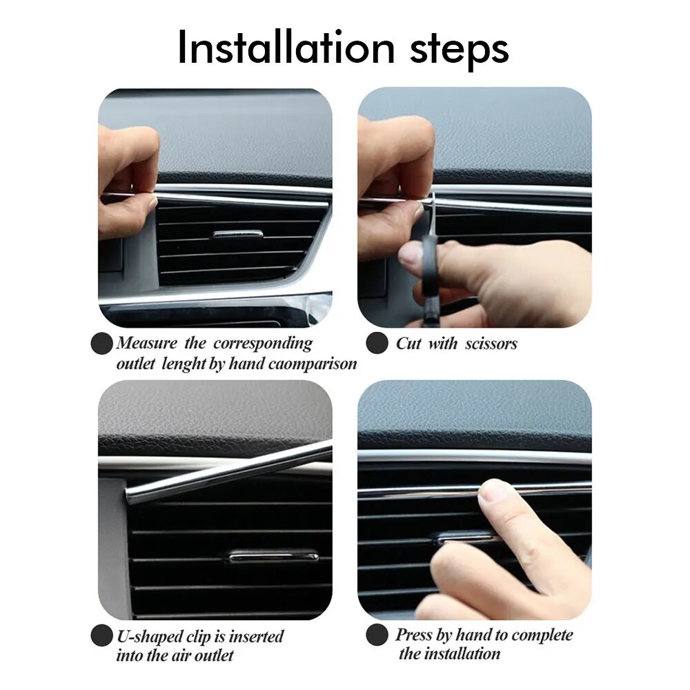 UShape Car Air Conditioner Outlet Decorative Trim Stylish Moulding Corner Protector for Auto Sty