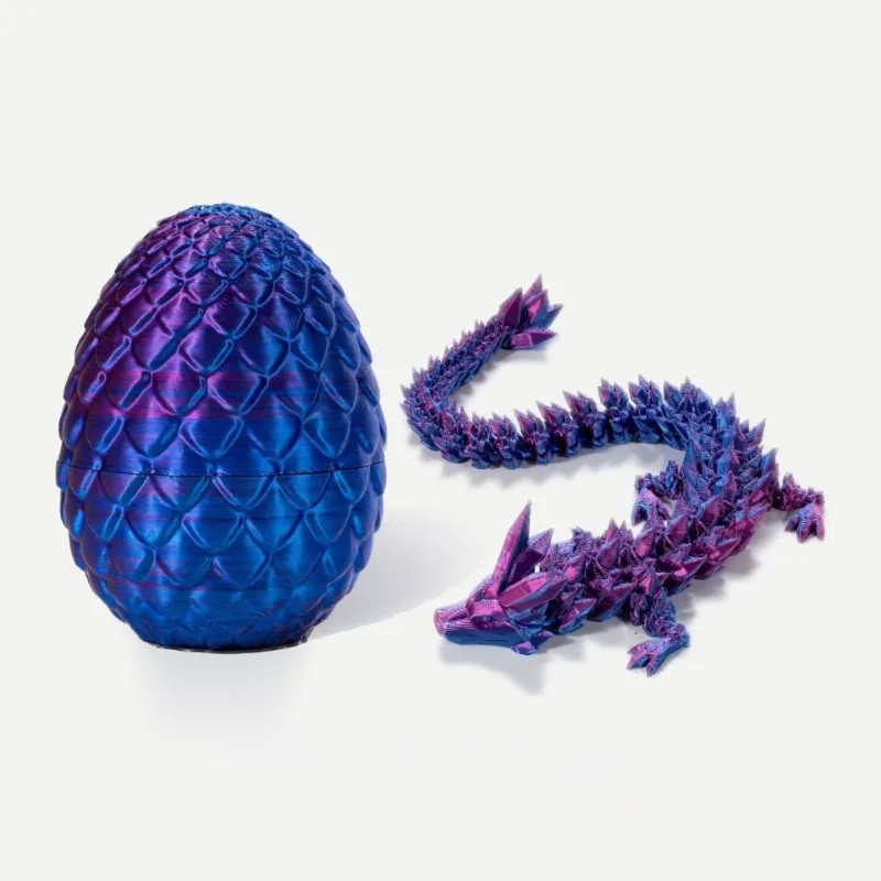3D Printed Dragon Egg Full Articulated Dragon Model Movable Rotatable Desktop Ornament Kid Toy 2