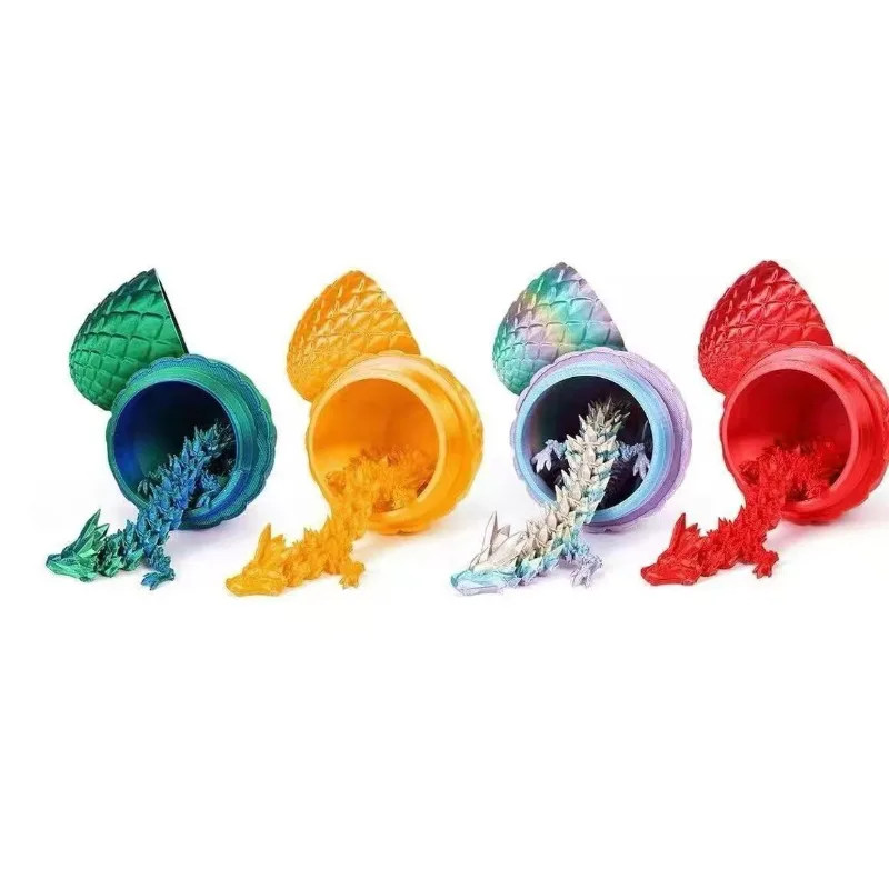 3D Printed Dragon Egg Full Articulated Dragon Model Movable Rotatable Desktop Ornament Kid Toy 5