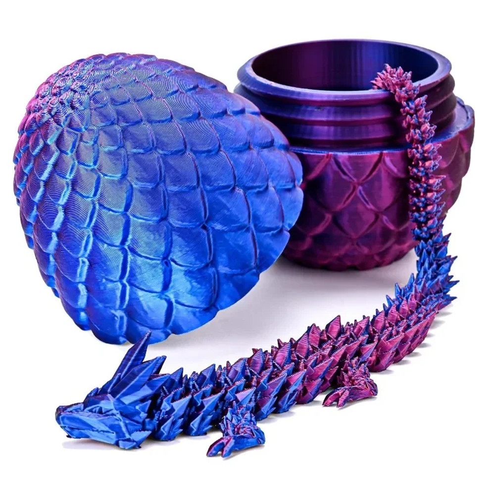 3D Printed Dragon Egg Full Articulated Dragon Model Movable Rotatable Desktop Ornament Kid Toy 11