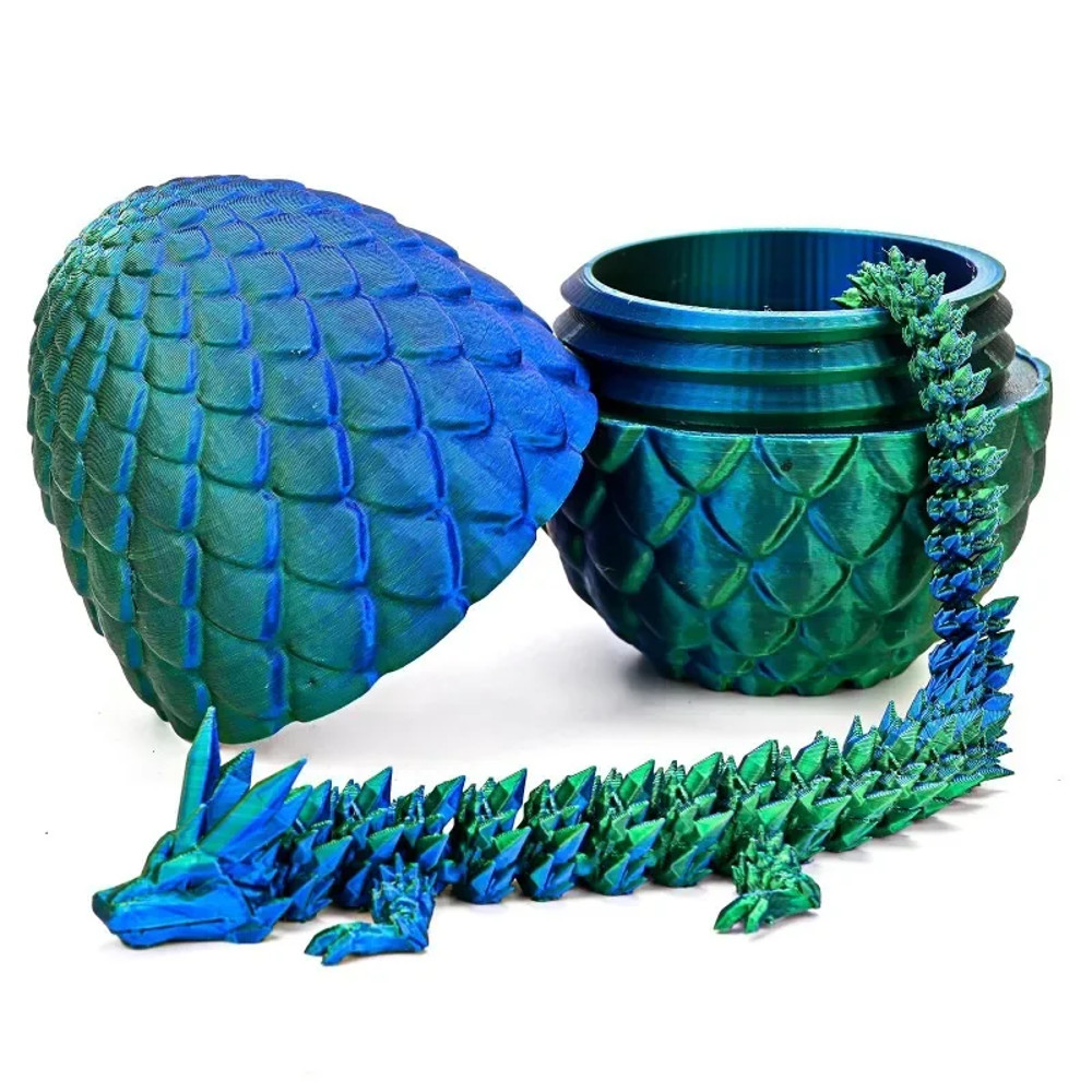 3D Printed Dragon Egg Full Articulated Dragon Model Movable Rotatable Desktop Ornament Kid Toy 12