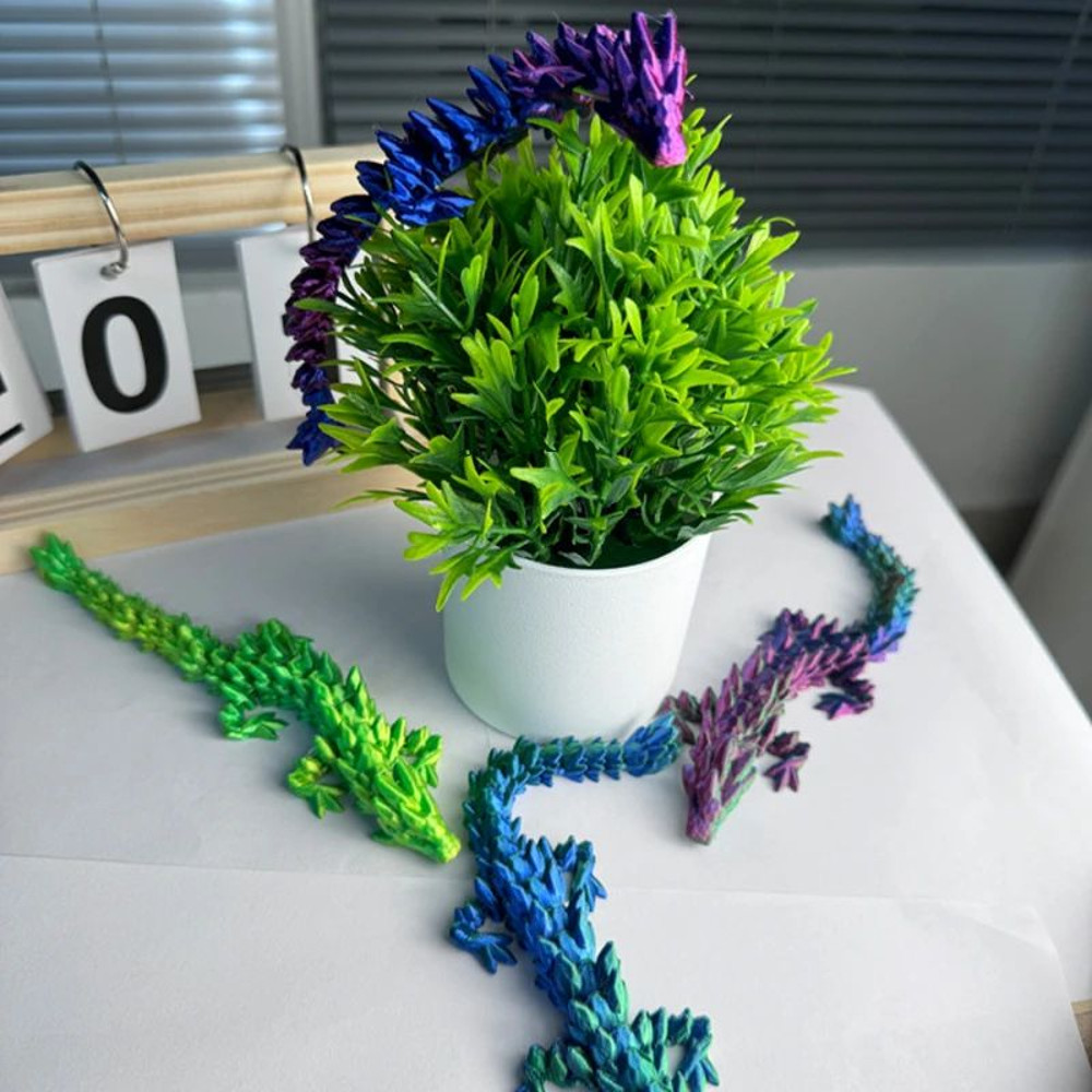 3D Printed Dragon Egg Full Articulated Dragon Model Movable Rotatable Desktop Ornament Kid Toy 0