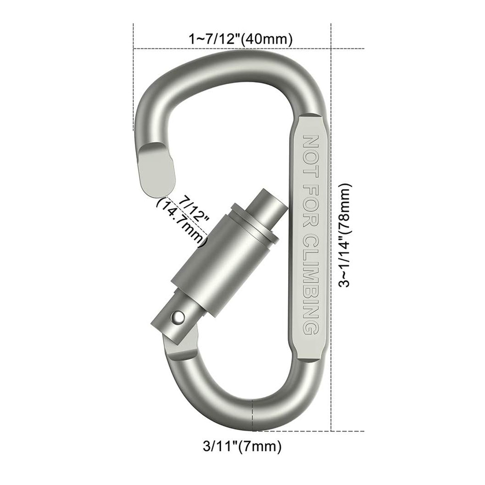 Heavy Duty Aluminum Carabiner Set For Keys Camping  EDC 50kg Tactical Hook For Backpacks Keychains  2