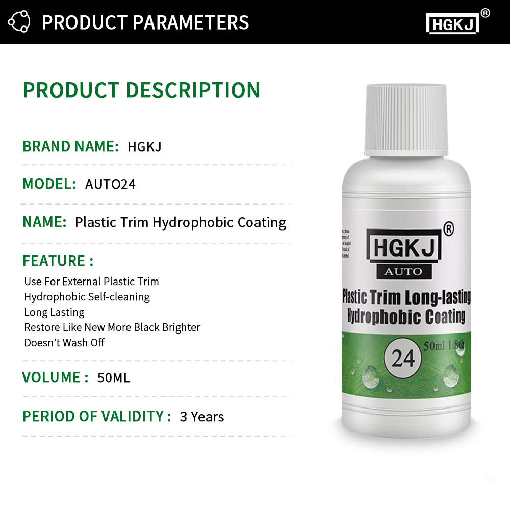 Plastic Restore Revitalizer, Long-Lasting Coating for Car Rubbers & Trim, Clean Gloss Black Shine