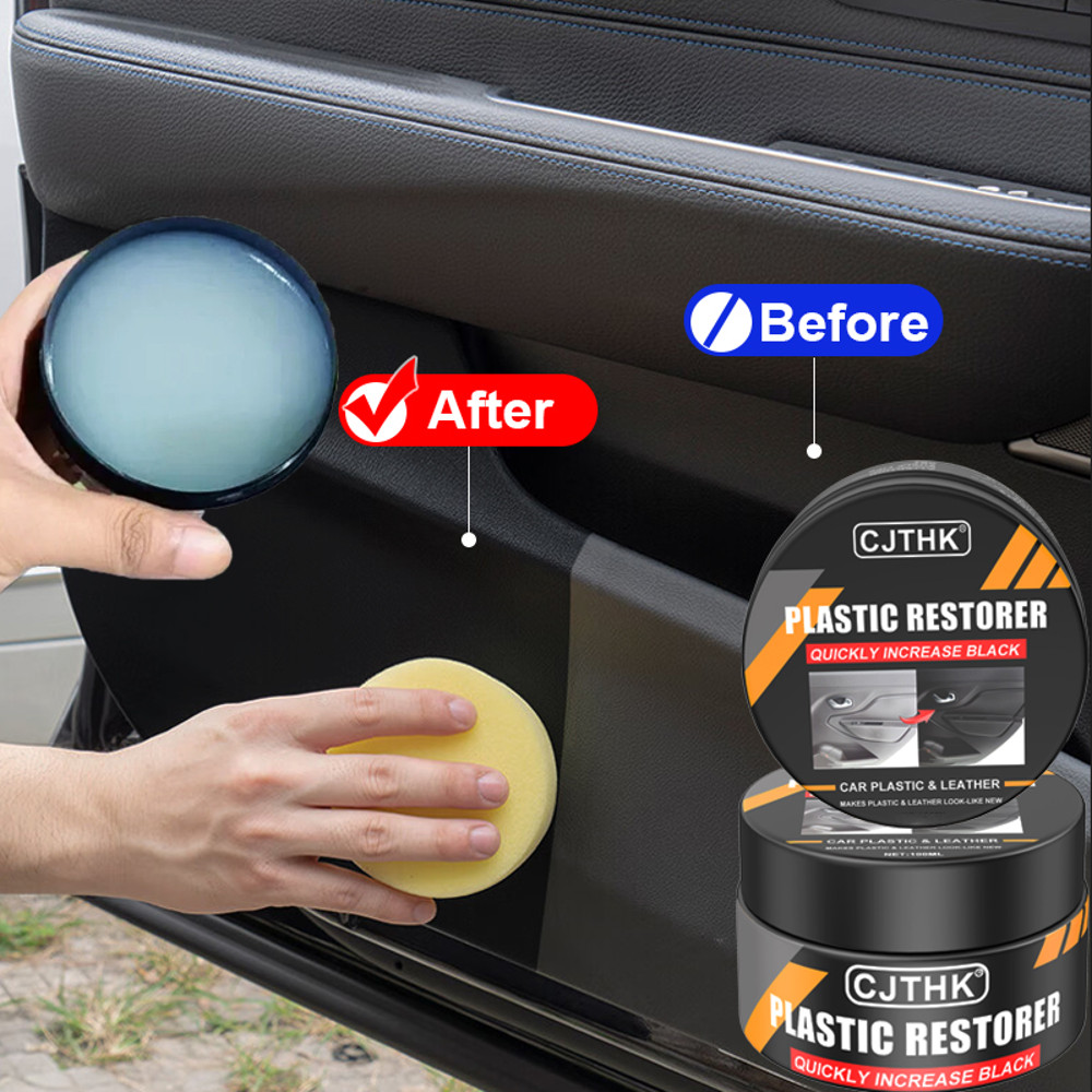 Car Plastic Restorer Crystal Clear Auto Interior Leather  Panel Renewal Wax For Back To Black Gloss 1