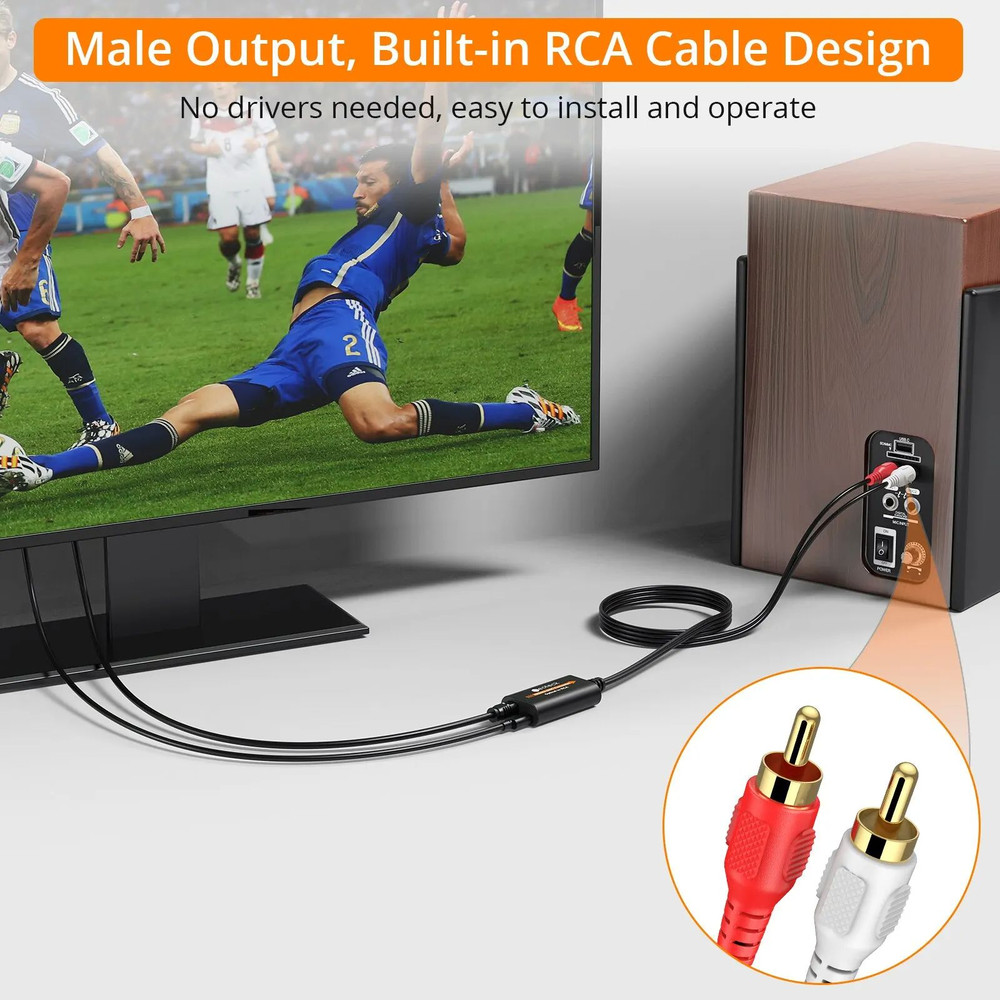 Neoteck 192kHz DAC ConverterOptical Toslink To RCA Audio Adapter Hi Res Digital To Analog Converter 4