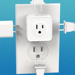 5 way multi plug outlet extender, wall outlet expander,small electrical outlet splitter for travel,home,office, dorm use