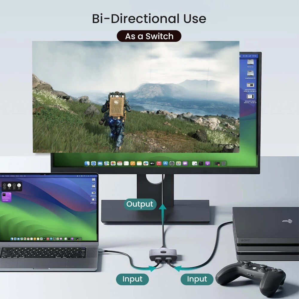 HDMI 21 BiDirectional Switcher 8K 60Hz 4K 120Hz Splitter 2 Input 1 Output 48Gbps Ultra HD Hub For P 2