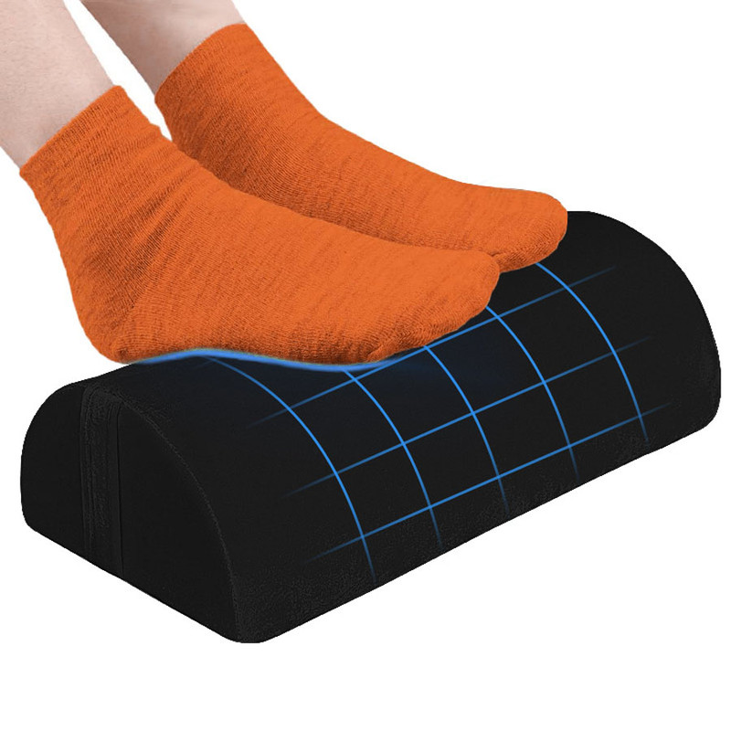 Comfortable Memory Foam Footrest AntiSlip Foot Stool for Under Desk Support at Work or Home