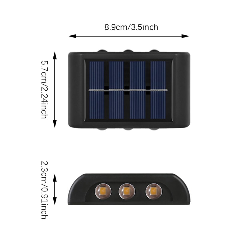 Waterproof Solar LED Wall Light Outdoor Dusk to Dawn Lighting for Porch Yard and Camping