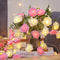 LED Rose String Lights 2M 10 Lights Pink White Floral Night Light for Bedroom Garden Decor