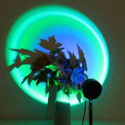 usb sunset projection light, 16 colors, remote control, 180° rotation for bedroom & photography decoration
