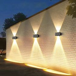 waterproof solar wall lamp, outdoor led light for garden decoration, balcony, porch, and fence