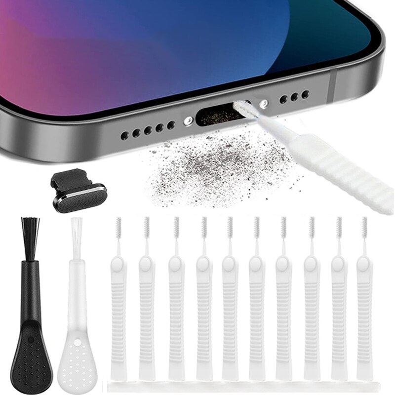 13PCS Dustproof Cleaning Brush Kit for iPhone Android Mobile Speaker Charging Port Cleaner