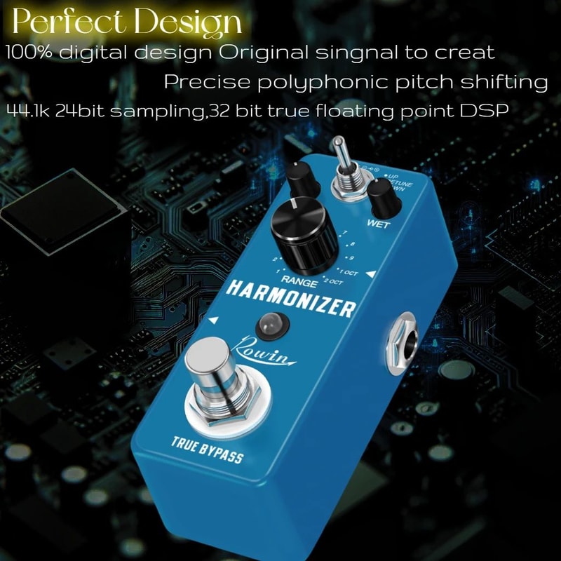 Guitar Harmonizer Pedal Digital Pitch Shifter With Harmony Detune Effects True Bypass Compact For 3